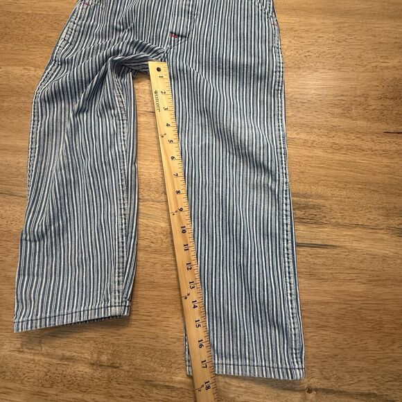 Round House Boys Striped Train Conductor Style Bib Coveralls Size 5 Thomas Train - Picture 8 of 14